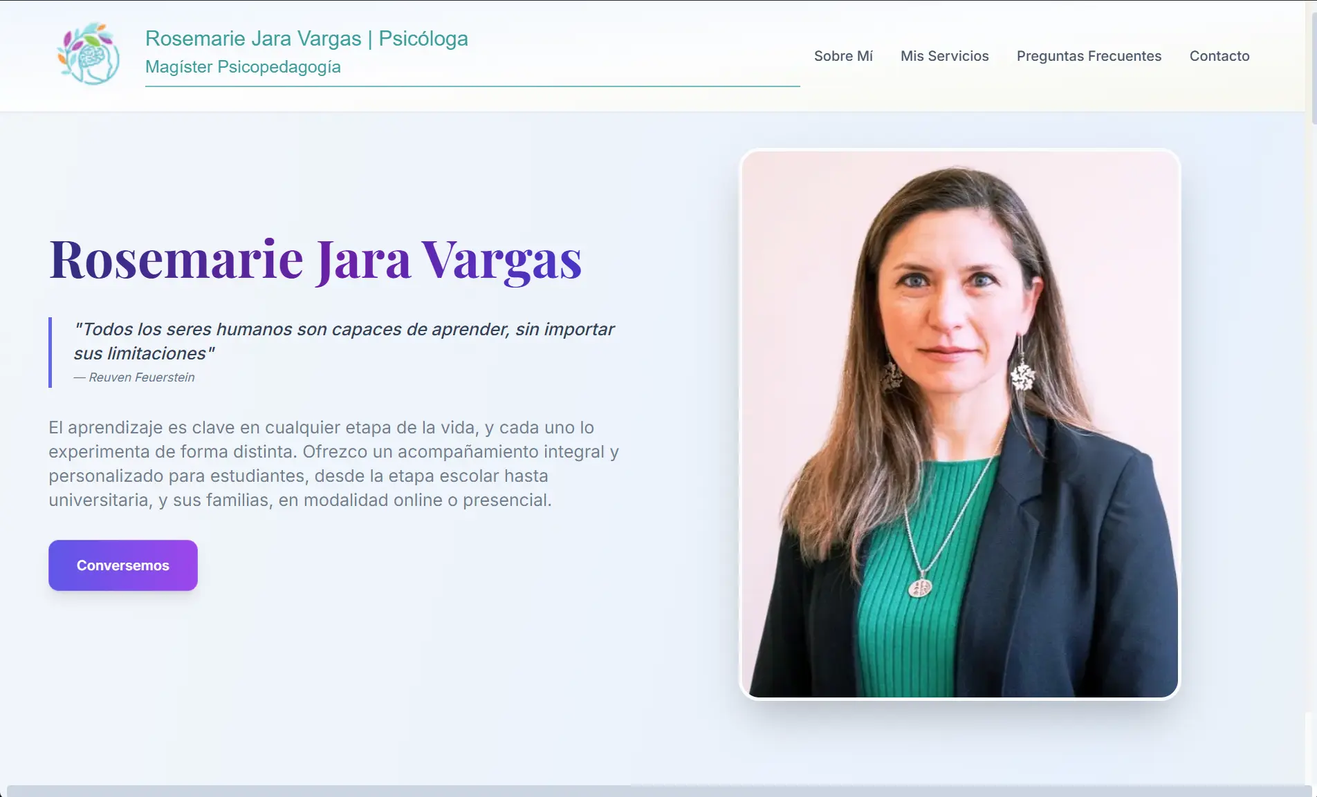 Landing Page RosemarieJara.cl - Imagen 1