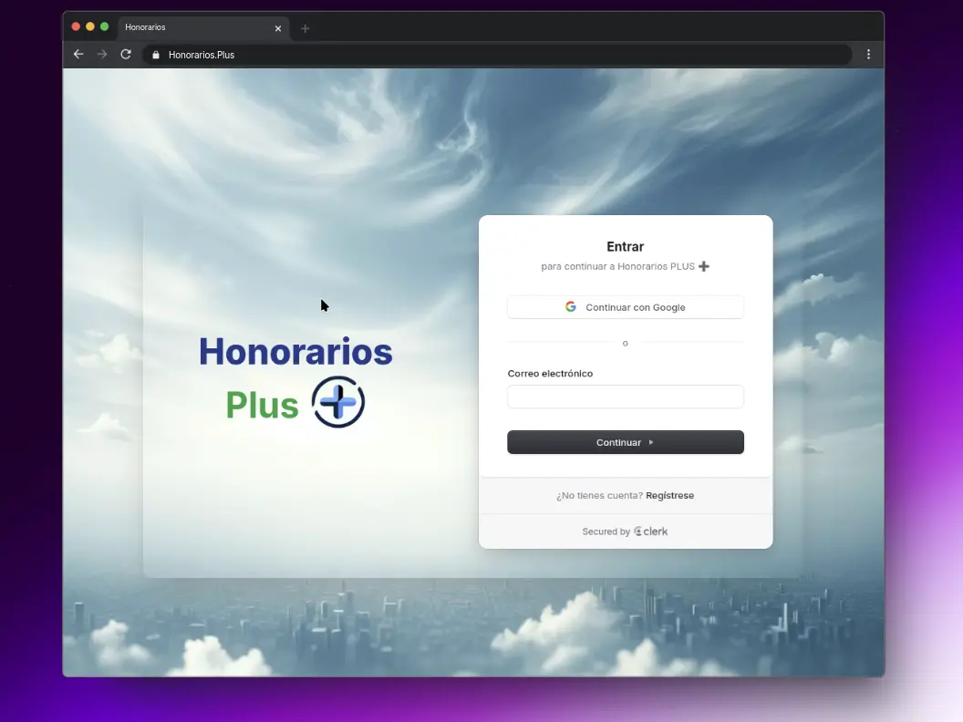 Captura de pantalla del proyecto Honorarios.Plus